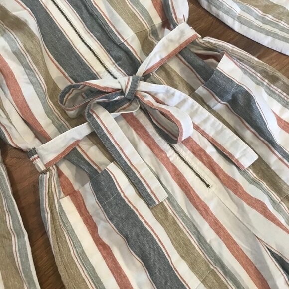 Madewell striped zip up Jumpsuit - Picture 6 of 9